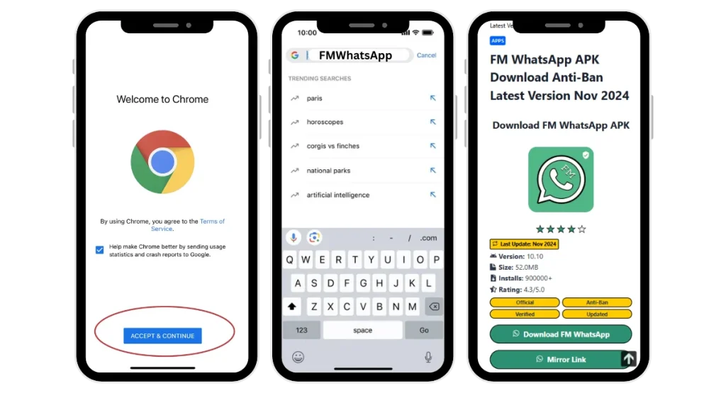 FMWhatsApp download steps