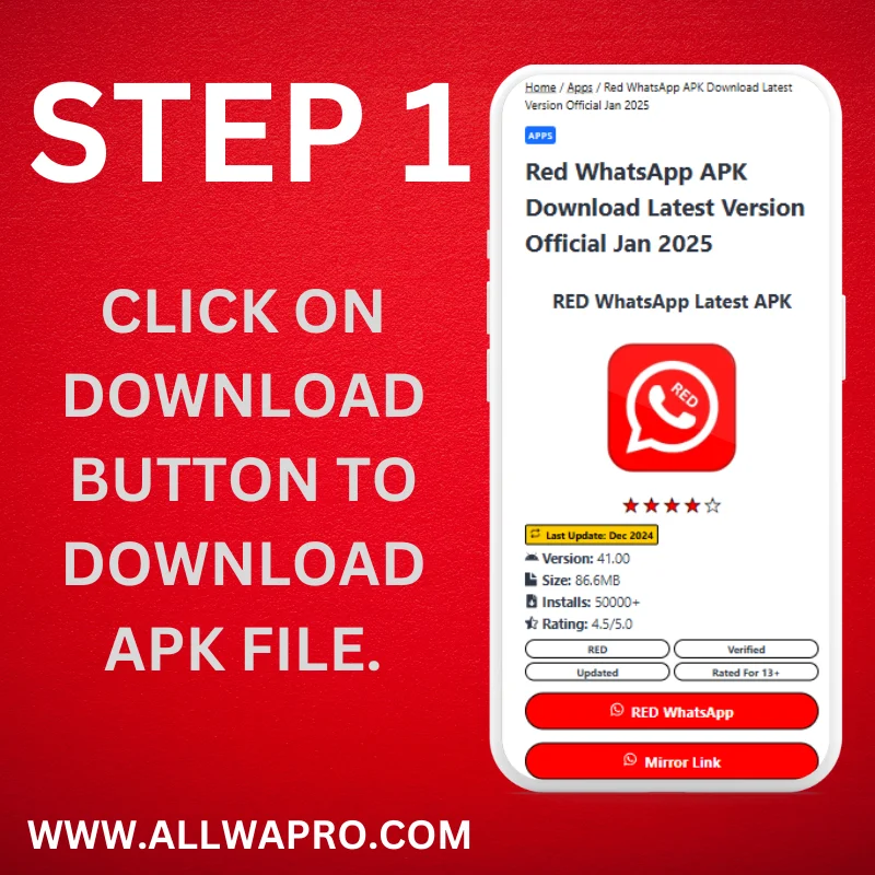 Step 1 Download Red WhatsApp