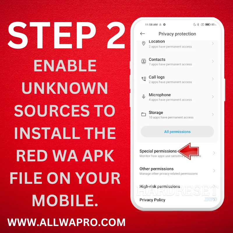 Step 2 Enable unknown source