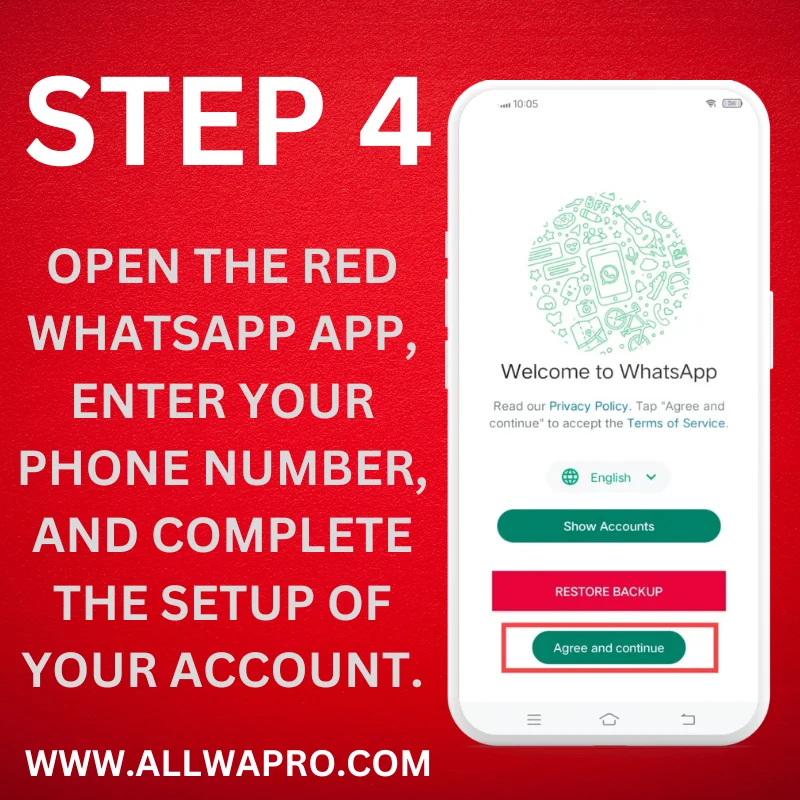 Step 4 Setup Red WhatsApp APK